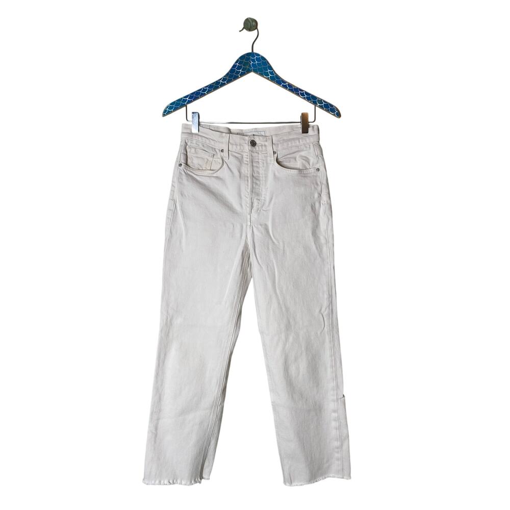 FRANK & EILEEN Monaghan Cream Italian Vintage Denim High Rise Straight Leg 27 - Picture 2 of 11